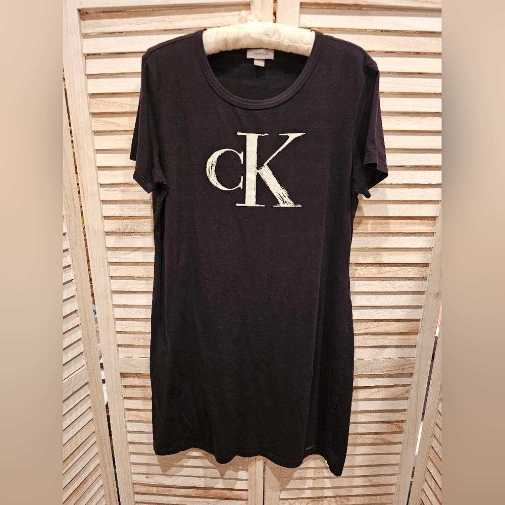 Calvin Klein Black Tee Dress with Logo